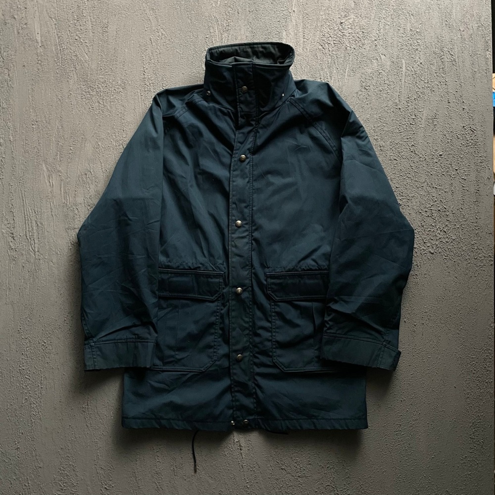 Vintage Wool Lined Mountain Parka Jacket Mens Medium Navy Blue 80s Woolrich